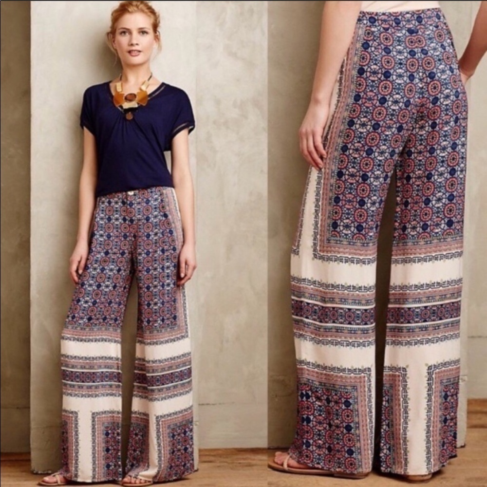 Anthropologie Elevenses Yida Floral Pattern Pants